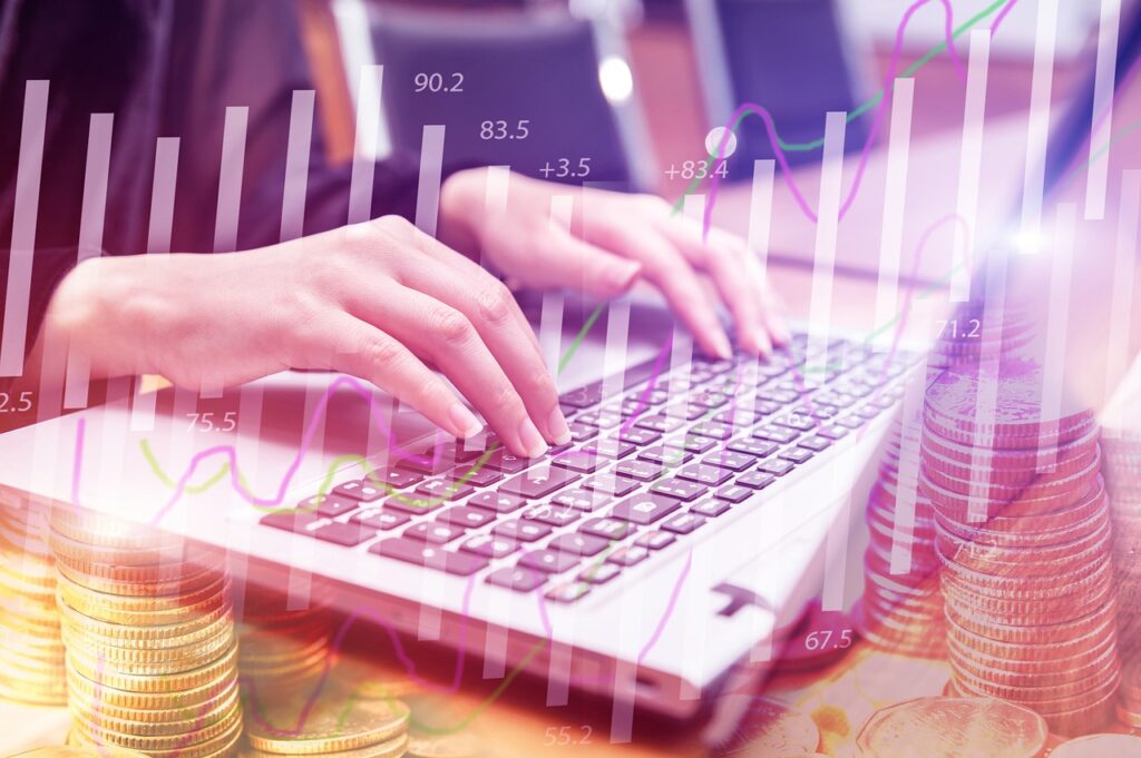 A virtual assistant inputting data into a spreadsheet, symbolizing precise data management.